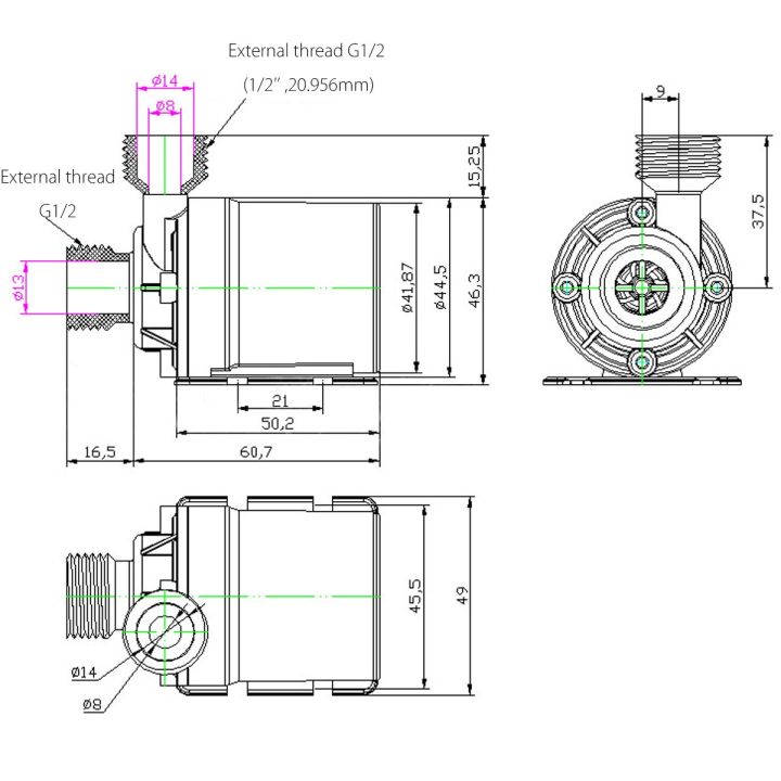 ปั๊มระบบทางเดินน้ำสำหรับน้ำ-dc-24v-มอเตอร์ไร้แปรง800l-ชม-5เมตรปั๊มบ่อน้ำระบบทางเดินน้ำ