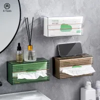 โปรโมชั่น Flash Sale : Tissue box wall-mounted drawer box facial tissue wash face towel storage toilet bathroom kitchen upside-down free punch
