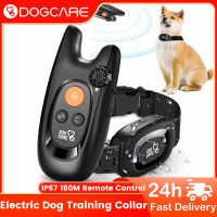 DOGCARE Dog Training Collar Electric Shock Anti Bark Strap With Remote IP67 Waterproof Rainproof E-Collar For Dogs Accessories