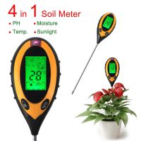 4 en 1 testeur de PH du sol testeur dacidité de lhumidité de la lumière PH pour les plantes de jardinage mesure de lintensité de la lumière du soleil