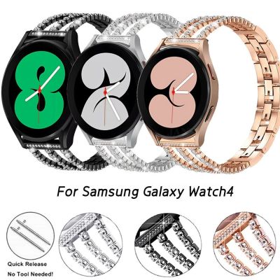 สายรัดสร้อยข้อมือเพชรระยิบระยับสไตล์ใหม่สำหรับ Samsung Galaxy Watch 3/4/5Pro 40/44M Active 2 Smartwatch สายรัดนาฬิกาข้อมือ