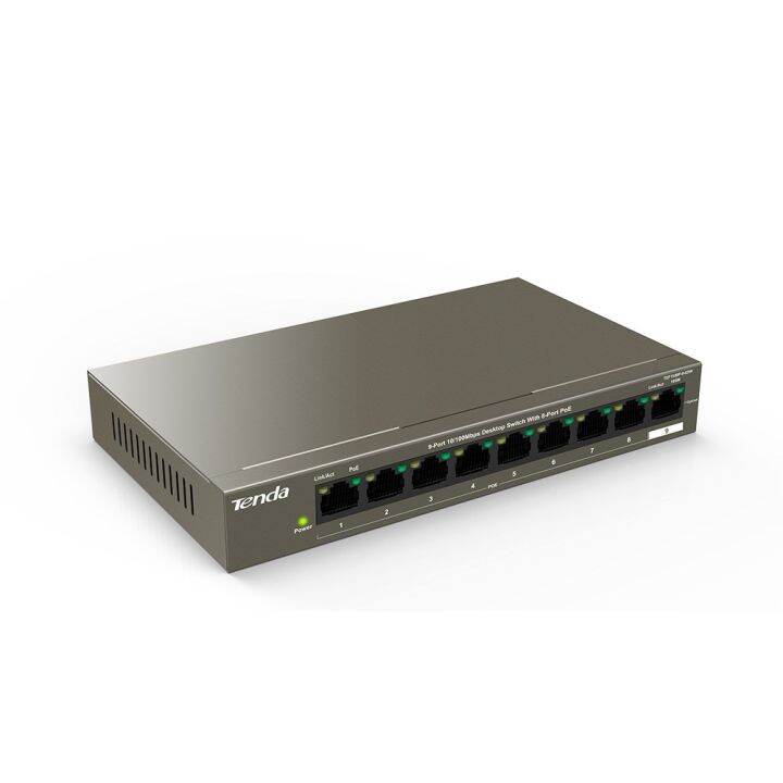 tenda-tef1109p-8-63w-9-port-10-100mbps-desktop-switch-with-8-port-poe-สวิตซ์-ของแท้-ประกันศูนย์-5ปี