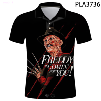 【high quality】  2020 New Men Shirts Streetwear Summer Short Sleeve Freddy Krueger 3d Printed Ropa De Hombre Fashion Casual Polo Homme Camisa