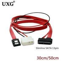 Slimline SATA Cable Slim SATA 7 6 13Pin to SATA 7Pin Molex Power 4pin Data Converter Cable 30CM 50cm for CD/DVD drives