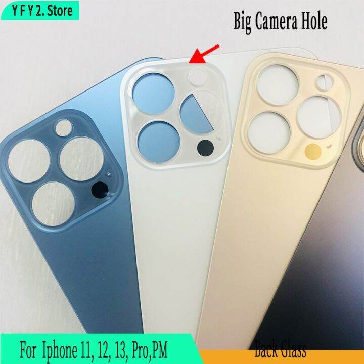 10pcs-aa-back-battery-glass-cover-with-wide-big-camera-hole-for-iphone-14-13-11-12-pro-max-14p-rear-housing-replacement-replacement-parts