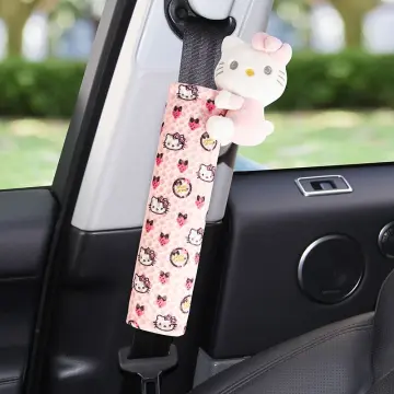 High Quality Cartoon Sanrio Plush Car Seat Cushion Cinnamoroll Kawaii Neck  Pillow Anime Seat Belt Cover Four Seasons Universal 