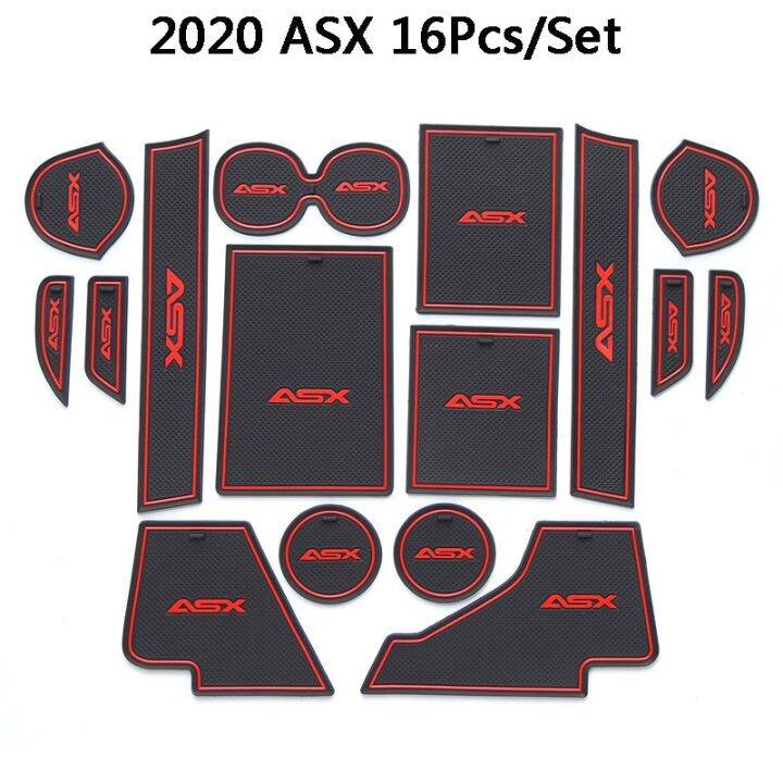 2013-2020มิตซูบิชิ-asx-ภายในรถประตูสล็อต-pad-อัตโนมัติยางลื่นประตูร่องเสื่อเบาะกันน้ำกันฝุ่นที่วางแก้วรถไฟเหาะลื่นเสื่ออุปกรณ์เสริม