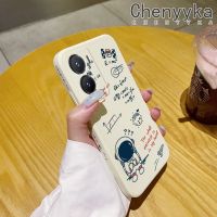 เคส Chenyyyka สำหรับ VIVO Y35 5G Y56 5G เคสโทรศัพท์ดีไซน์ใหม่บางสุดสร้างสรรค์ลายนักบินอวกาศเคสป้องกันขอบสี่เหลี่ยมเคสนิ่มเคสปลอกซิลิโคนกันกระแทก