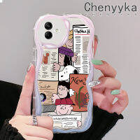 Chenyyyka เคส F04 M04 A04E A04ปลอกสำหรับ Samsung ลายการ์ตูนน่ารักสนูปี้สีสันสดใสเนื้อครีมป้องกันเลนส์กล้องขอบเคสโทรศัพท์โปร่งใสกันกระแทกเคสซิลิโคนอ่อนชัดเจน