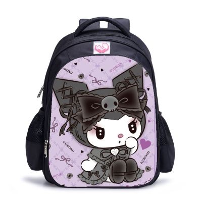 Sanrio กระเป๋าเป้สะพายหลัง Kuromi กระเป๋านักเรียนกระเป๋าเดินทางกลางแจ้งกระเป๋านักเรียนเด็กผู้หญิงเด็กผู้ชายกระเป๋าถือถุงเก็บลายการ์ตูนน่ารัก