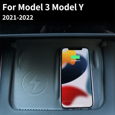 For Tesla Model 3 Model Y 2021 2022 Car Accessories Car Phone Wireless Charging Pad TPE Pad Model Y Anti-Skid Pad Accessories