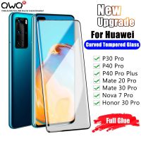 [ร้อนแรง] เยลลี่กระจกนิรภัยติดกาวทั่วทั้งแผ่นสำหรับ Huawei P30 P40เมท20 30 Pro ฟิล์มกันรอยสำหรับ Honor Nova 7 30 Pro Plus ฟิล์มป้องกัน