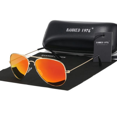 BANNED 1976 Classic HD Polarized Metal frame Aviation Sunglasses Designer Women Men Feminin Brand Name Oculos Vintage Glasses