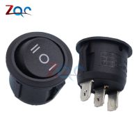 5PCS Mini Round Black 3 Pin SPDT ON-OFF-ON Rocker Switch Snap-in Car Boat Toggle