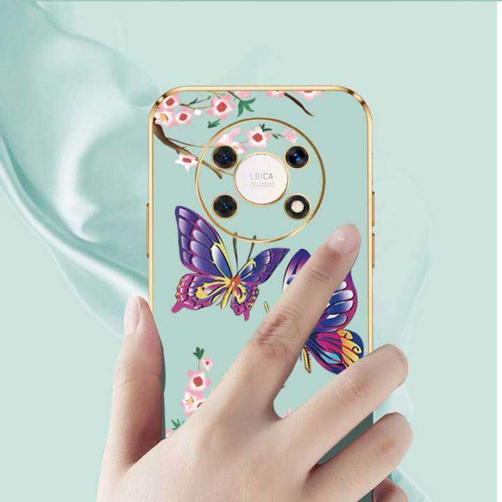 เคสสำหรับ-honor-x9-5g-หรูหราผีเสื้อที่สวยงามพร้อมกล้องดอกไม้เคสโทรศัพท์ขอบซิลิโคนนิ่มพร้อมฟรีสายคล้อง