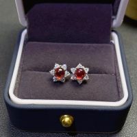 925 Sterling Silver Earrings Earrings for Women with Natural Topaz or Garnet 5*5mm