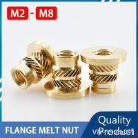 ❆ M2 M3 M4 M5 M6 M8 Brass Hot Melting Insert Knurled Flange Nut Thread Heating Molding Injection Embedment T-type Nuts Electrical