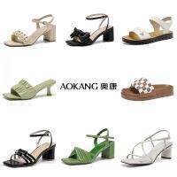 [brand preference] aokang shoes womens shoes coarse with high heels in spring and summer fashion leisure female flat sandals