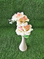 ช่อดอกกุกลาบปลอมสีชมพูทูโทน ดอกกุหลาบสีชมพูทูโทน ช่อดอกไม้ ช่อดอกกุหลาบ ดอกไม้ปลอม ดอกกุหลาบปลอม