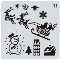 15*15 Merry Christmas Layering Stencils สำหรับ DIY สมุดภาพ/อัลบั้มรูปตกแต่งลายนูนสี, ภาพวาดลายฉลุ,ตกแต่งบ้าน-hsdgsda