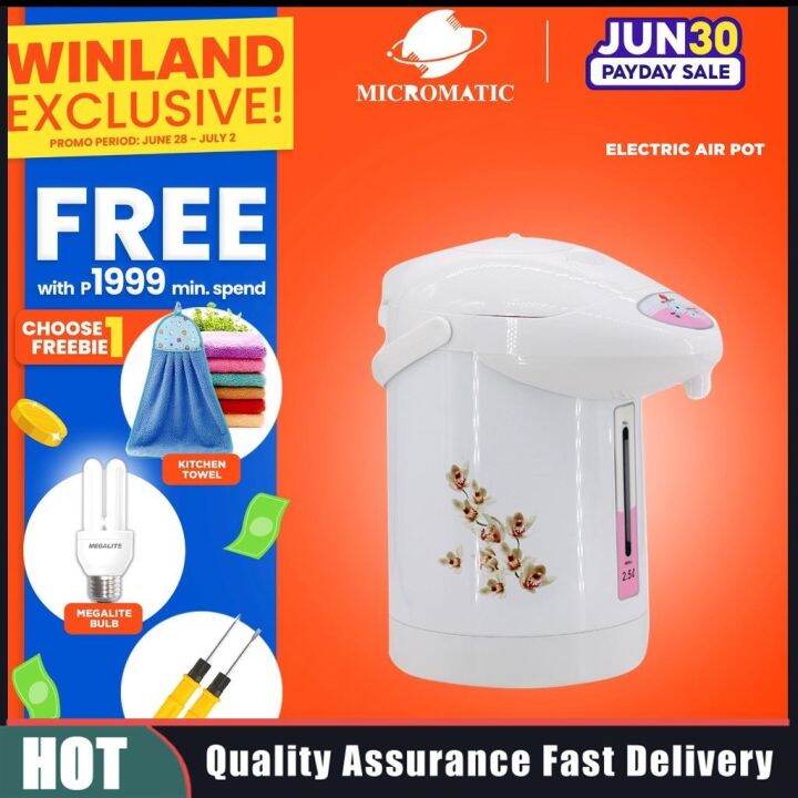 MICROMATIC by Winland 2.5L Electric Airpots Thermos Air Pot Water