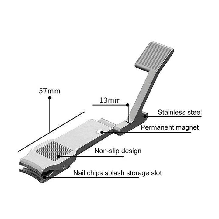 เศษเล็บกันกระเซ็นกรรไกรตัดเล็บกันลื่นไม่หลุดลอกอุปกรณ์สำหรับบ้านที่ขลิบปลายเล็บเล็บมีความแข็งสแตนเลสแข็งแรงเครื่องตัดแต่งเล็บคม