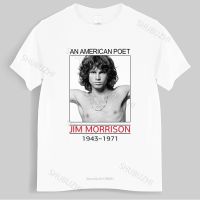 เสื้อยืดโอเวอร์ไซส์มาใหม่ เสื้อยืดลําลอง แขนสั้น คอกลม ลาย Jim Morrison Fan Music สีขาว สําหรับผู้ชายS-5XL  1L4Y