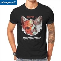 Jason Meowhees Tshirts Men Horror Halloween Cat Novelty Pure Cotton Tee Shirt Crew Neck T Shirt 100% cotton T-shirt