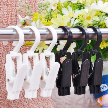 White Plastic LAUNDRY Swivel HOOK CLIPS Clothes Pin Retail Fixture Pack of  10 