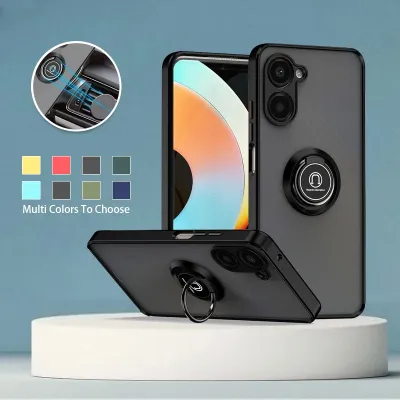 เคสโทรศัพท์แฟชั่น Sarung Dof สำหรับ Realme 11 10 Pro Plus Realme11 Realme11Pro Pro + 4G 5G + ซิลิโคนเนื้อนิ่มโปร่งใส4G 5G + PC ห่วงโลหะขาตั้งฝาครอบโทรศัพท์กันกระแทก