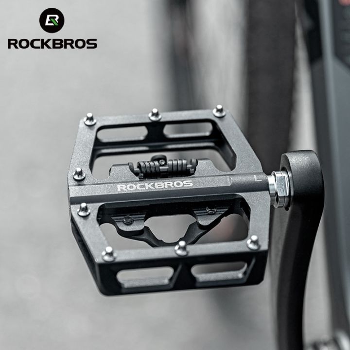 rockbros-แป้นจักรยานกันลื่นแป้นถีบจักรยาน-mtb-อะลูมินัมอัลลอยแพลตฟอร์มแบนอุปกรณ์ขี่จักรยานกันน้ำ-spd-ที่ใช้ได้