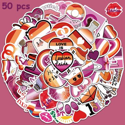 【CC】 10/50pcs Pink Lesbian Is Stickers Laptop Skateboard Luggage Scrapbook Fridge Graffiti Sticker