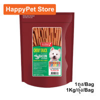 ขนมสุนัขเล็ก สุนัขใหญ่ Stick สำหรับขัดฟัน นิ่ม รสเบคอน 1กก. (1ถุง) Sleeky Bacon Flavor Dog Treat Snacks for Training in Bags 1Kg. (1bag)