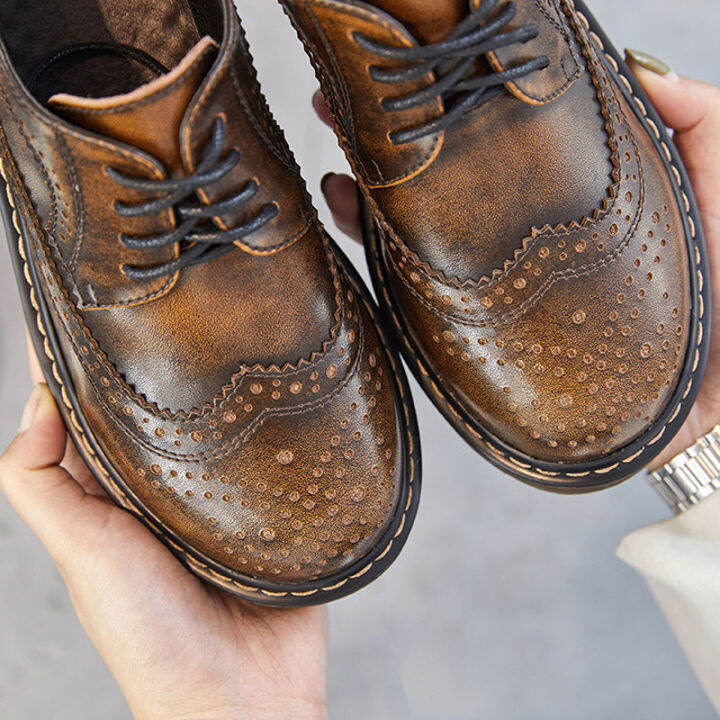 2022-vintage-genuine-leather-oxford-shoes-for-women-british-style-lace-up-round-toe-women-oxfords-brogues-flat-shoes