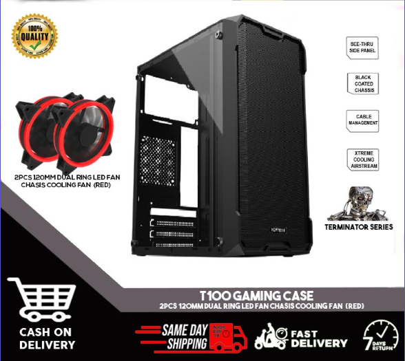 OmniPC KEYTECH T100 TEMPERED GLASS Side MESH Front panel, 2PCS GSTORM