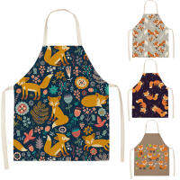 Fox ผ้ากันเปื้อน unisex Dinner PARTY ผ้าลินิน Nordic ผ้ากันเปื้อนทำอาหารตลก pinafore ผ้ากันเปื้อนทำความสะอาด Home อุปกรณ์เสริม