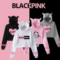 UOEY Blackpink เสื้อผ้า JISOO JENNIE LISA ROSÉ เสื้อสวมหัว Kpop กลุ่มสาว BLACKPINKs ของคุณพื้นที่ BLINK เสื้อฮู้ดตัวใหญ่เสื้อแมวหู