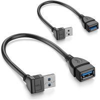 Up and Down Angle USB 3.0 Extension Cable SuperSpeed USB 3.0 Male to Female Short Extender Data Cord for Laptop PC USB Hub