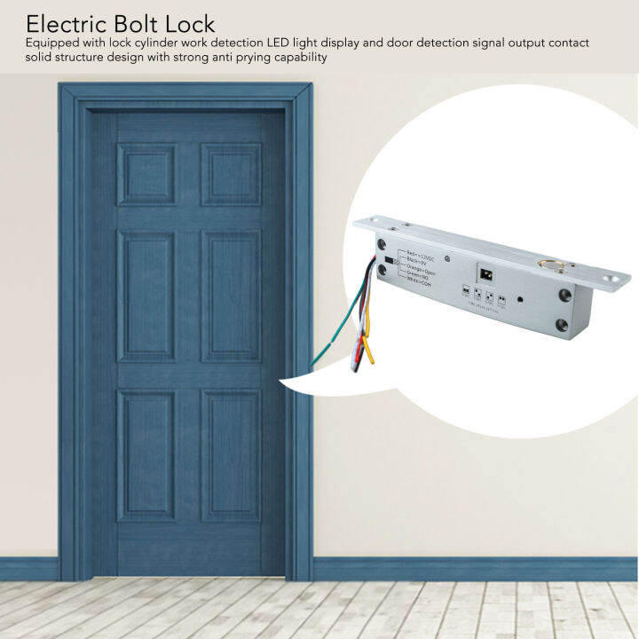 ล็อกประตูกลอนไฟฟ้าแบบเดือยแทง-dc-12v-5เส้นล็อกกลอนไฟฟ้าสำหรับการควบคุมการเข้าถึงประตู