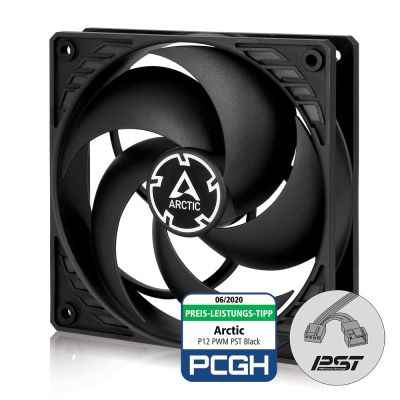 ARCTIC P12 PWM PST - 120 mm Case Fan with PWM Sharing Technology (PST), Computer, Fan Speed: 200-1800 RPM - Black