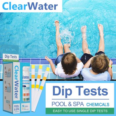 3-In-1 Swimming Pool Test Paper Residual Chlorine PH Value Alkalinity Hardness Test Strip A Bottle Of 50 Hot Tub Water Quality Inspection Tools