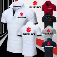 Suzuki GSXR เสื้อโปโลผู้ชาย,เสื้อกีฬาแขนสั้นเข้ารูปพอดีพิมพ์ลาย Polo เสื้อยืดโลโก้รถจักรยานยนต์คุณภาพสูง