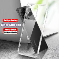 เคสซิลิโคนใสแบบนิ่มสำหรับ Vivo V25 Pro,V2158 V2202 V25e ปกป้องตัวเครื่องนิ่มซิลิโคนใสยืดหยุ่นกันกระแทกสีเหลือง