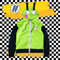 Anime Invader ZIM Cosplay Costume Coat Alien ZIM Gir Doom Hoodies Jacket Hooded Zip Up Pullovers Sweatshirts With Ears Halloween