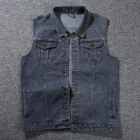 20215XL 6XL 7XL 8XL 2020 New Mens Denim Vest Fashion Casual Classic Style Slim Fit Vest Jeans Jacket Coat Male Blue Black Gray