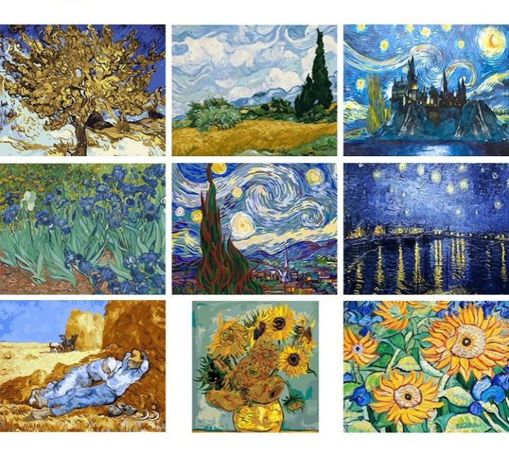 40x50cm Van Gogh's Famous Paintings Paint By Numbers Unframed Wall Art ...