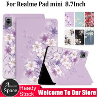 ดอกไม้ปลอกสำหรับ Realme Pad มินิแท็บเล็ตพีซี Realme Mini RMP2105 8.7 "ที่มีคุณภาพสูงหนัง PU ยืนพลิกปก