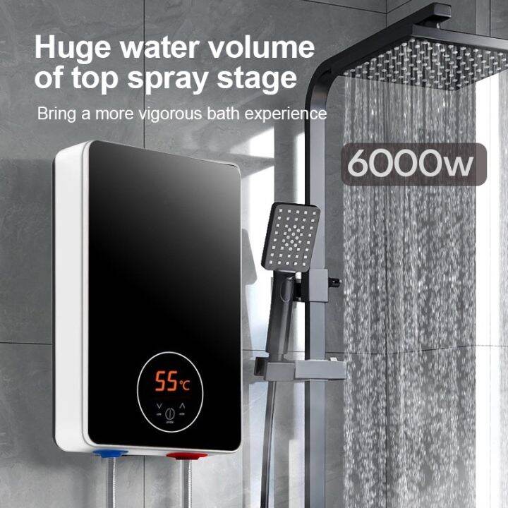 Instantaneous Electric Water Heater 6KW Powerful Shower Heater Produces ...