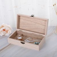 Rectangular Wooden Storage Box Retro Jewelry Box Desktop Organizer Wood Clamshell Container Wooden Gift Box