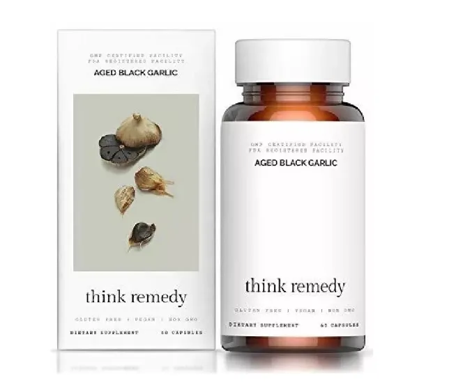 Think Remedy Aged Black Garlic Capsules Garlic Pills for High Blood Pressure and Cholesterol